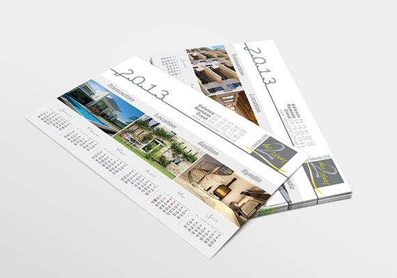 Calendriers pour l'agence immobilière Les 2 Rives